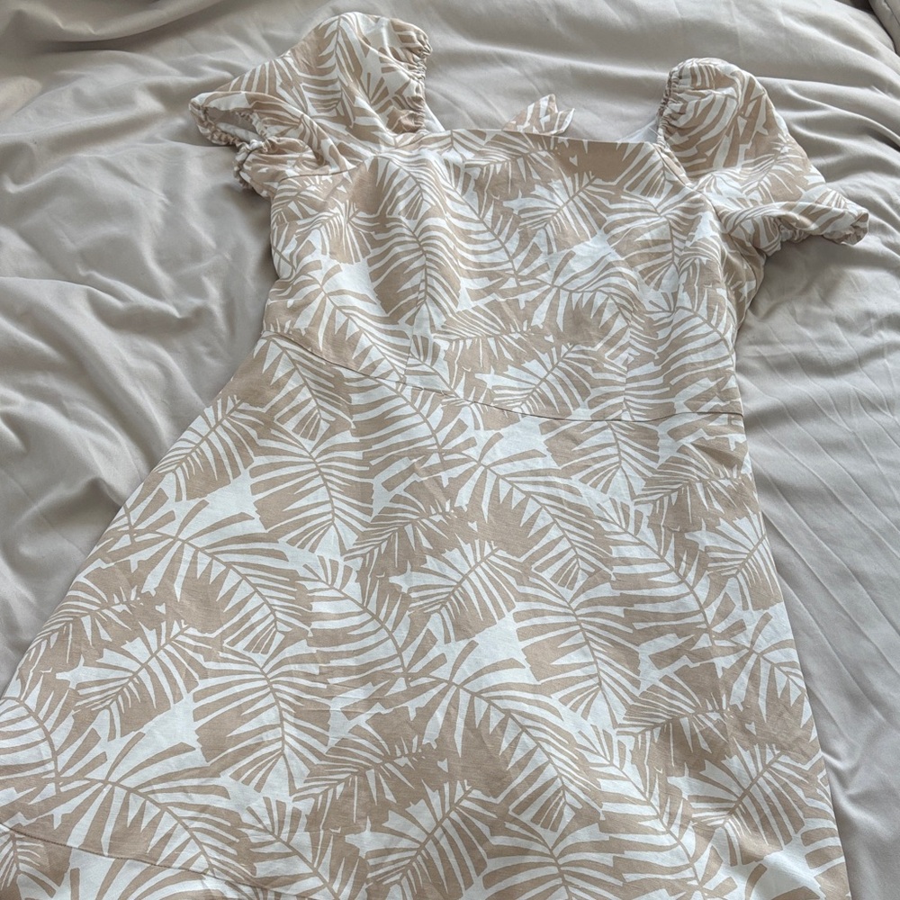 Tropical Leaf Print Dress